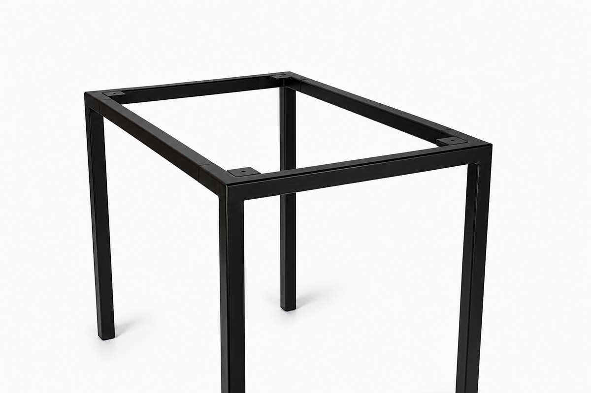 Metal Table Base 1.5x1.5 U / Single Post Flat Black