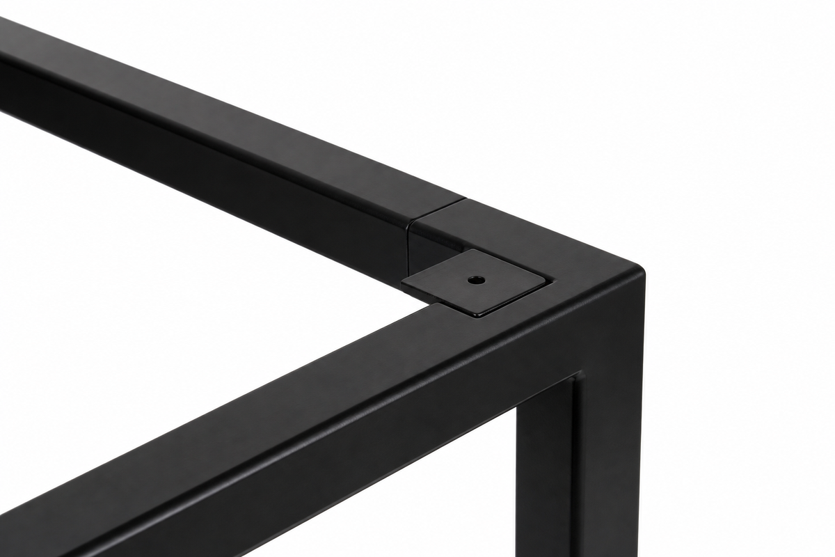 Metal Table Base 1.5x1.5 U / Single Post Flat Black