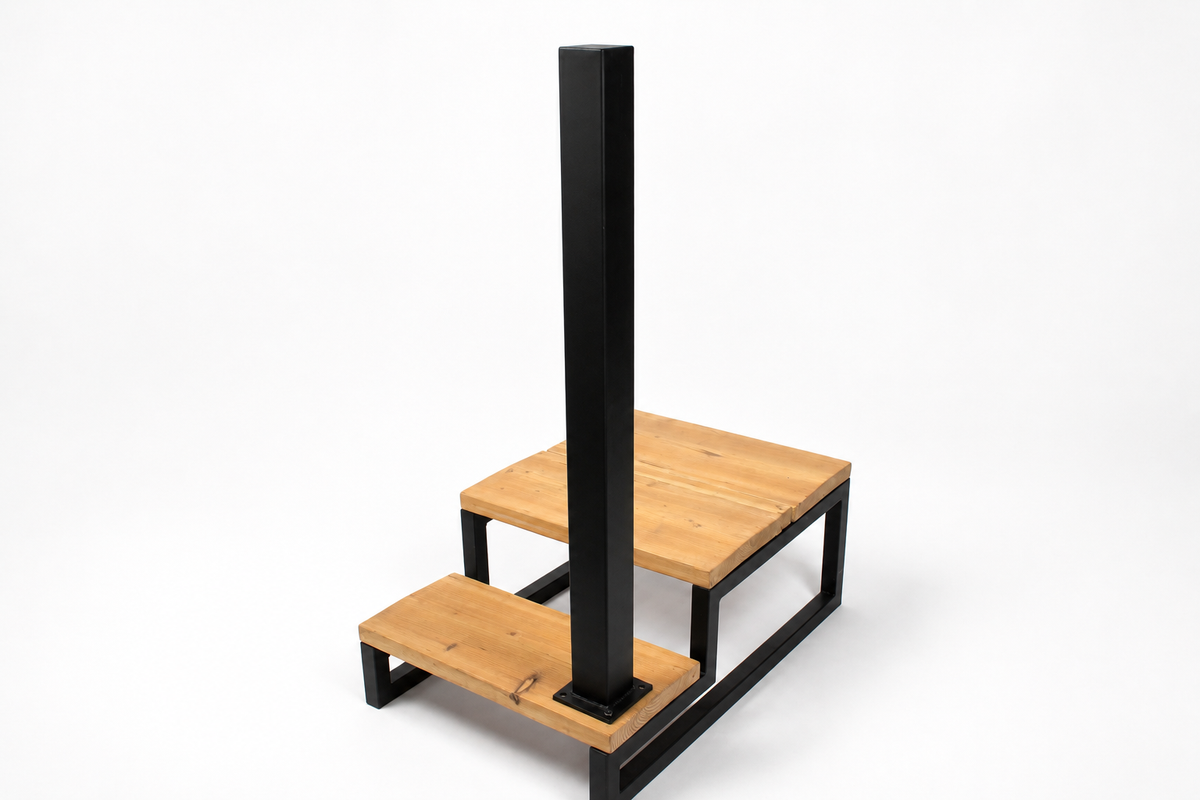3x3 Metal Handrail Post Flat Black, Straight Cut