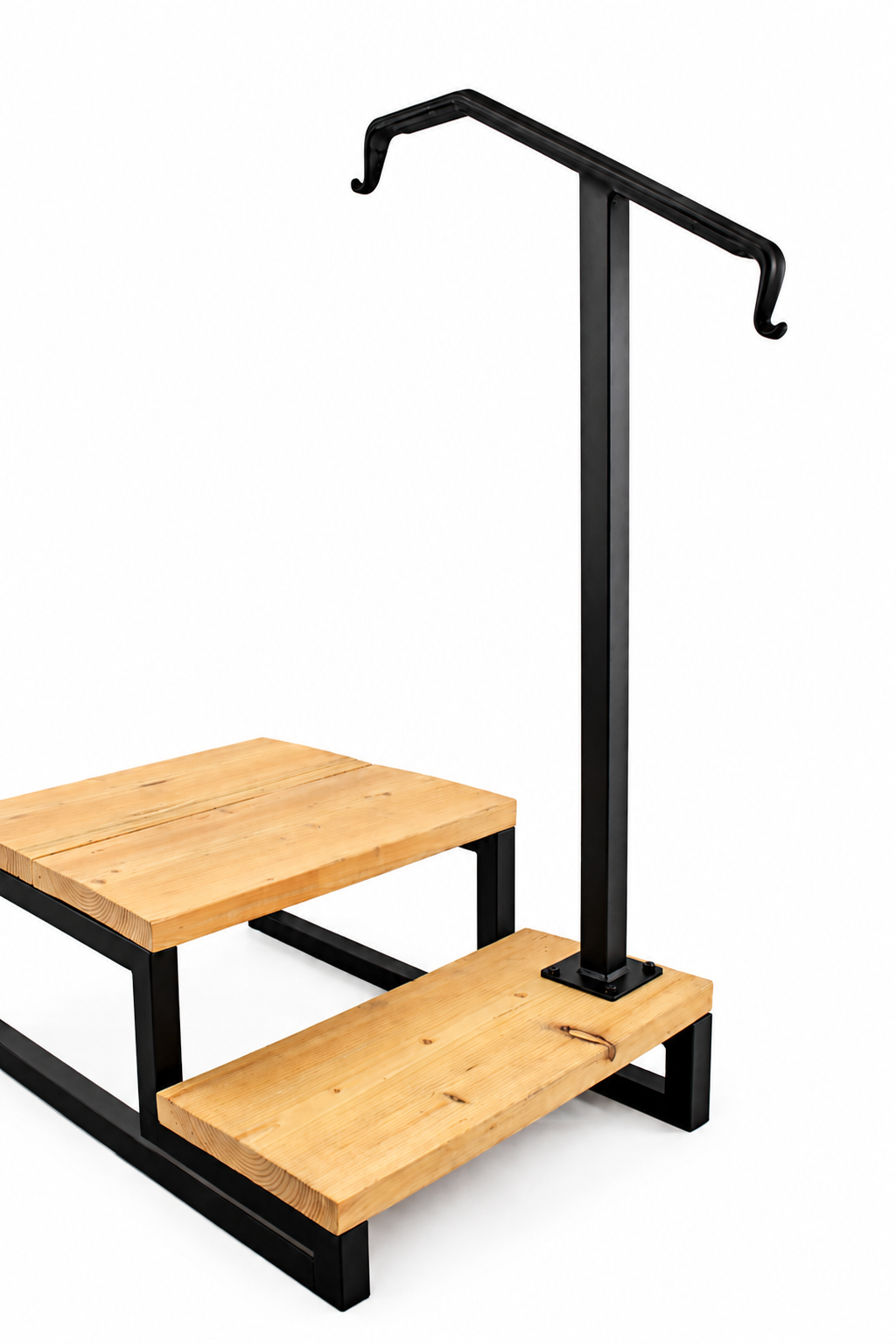 Metal Handrail Lamb Lamp Single Post Flat Black 1 or 2 Step