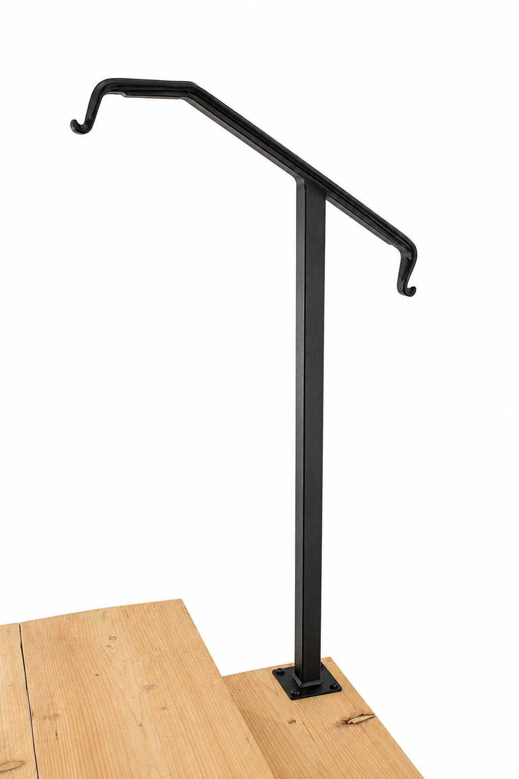 Metal Handrail Lamb Lamp Single Post Flat Black 1 or 2 Step