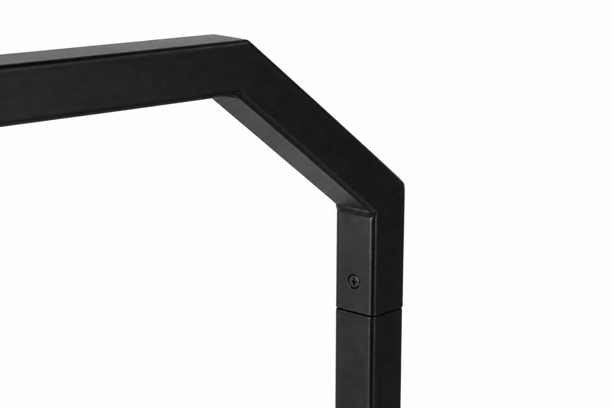 Metal handrail 1.5x1.5 Flat Black with post