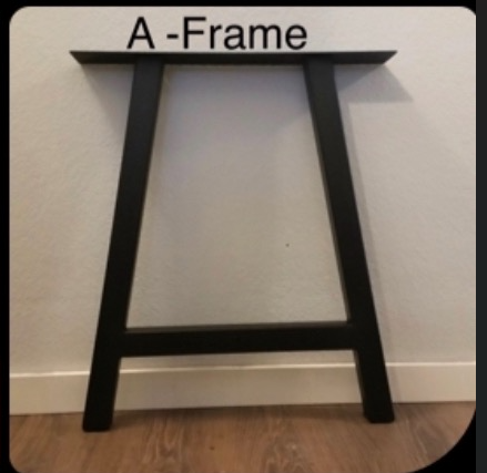 Barns to Tables, Metal Table Legs, 2x2 A Flat Black (Set of 2)