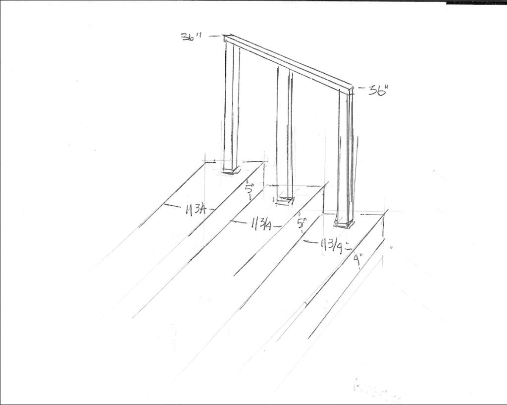 Rodney Callarman, Custom 2x1 Metal Handrail with post Flat Black