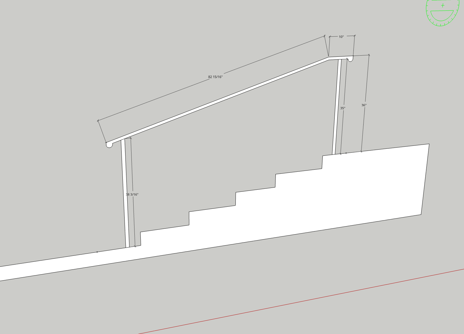 Kenneth Ott, Metal Handrail Volute w/ 2 Post Flat Blak