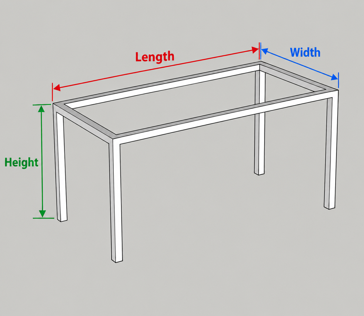 Metal Table Base 1.5x1.5 U / Single Post Flat Black