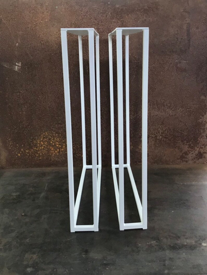 Metal Table Legs, 5/8 U Flat White (Set of 2)