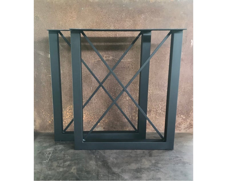 Michael Kamer, Metal Table Legs 2x2 U w/ X Raw (Set of 2)