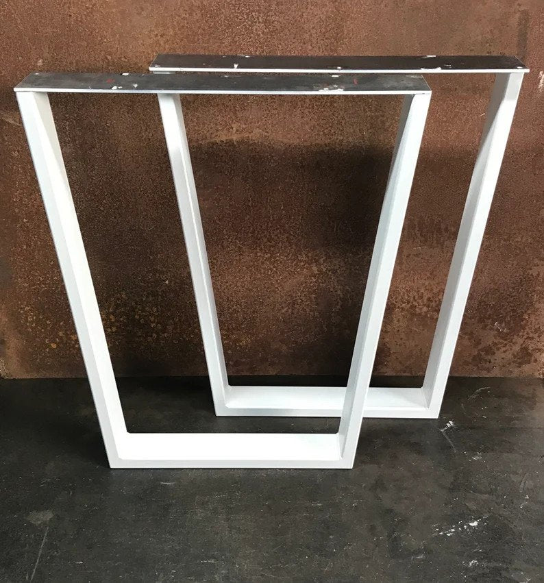 Barns to Tables, Metal Table Legs, 2x2 Tapered Flat White (Set of 2)