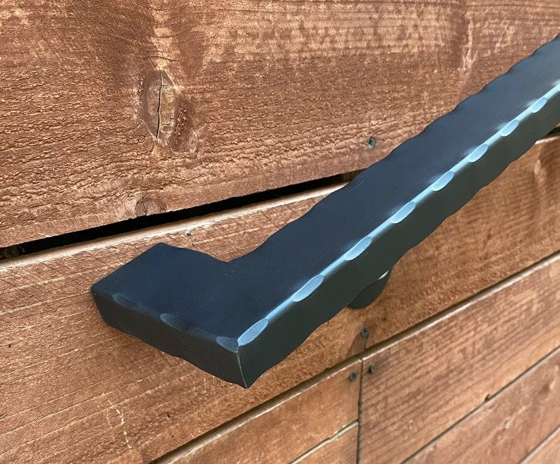tumblebug6@gmail.com, 2x1 Hammered, Metal Handrails, Flat black, with Wall Return
