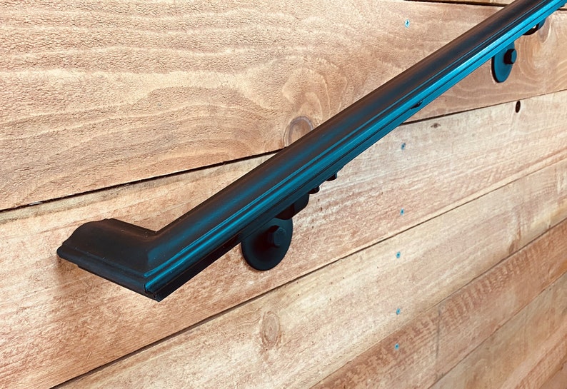 Ronald Hicks, Metal hamdrail 2" Cap Rail, with Wall Return, Flat Black