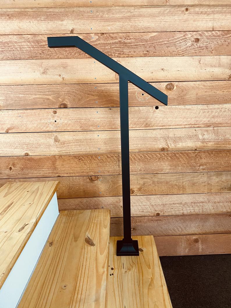 Metal Handrail 1.5x1.5 Single Post Flat White Design