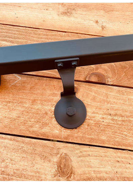 1.5x1.5, Metal Handrails, Flat Black, with Wall Return