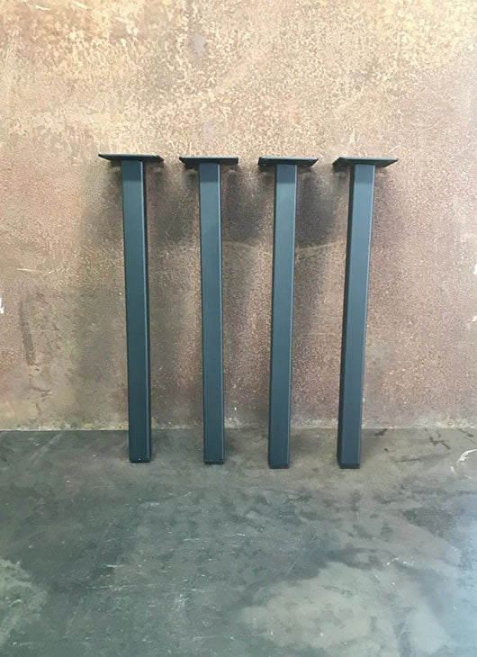 Metal Table Legs, 1.5x1.5 Single Post, Flat Black (Set of 4)