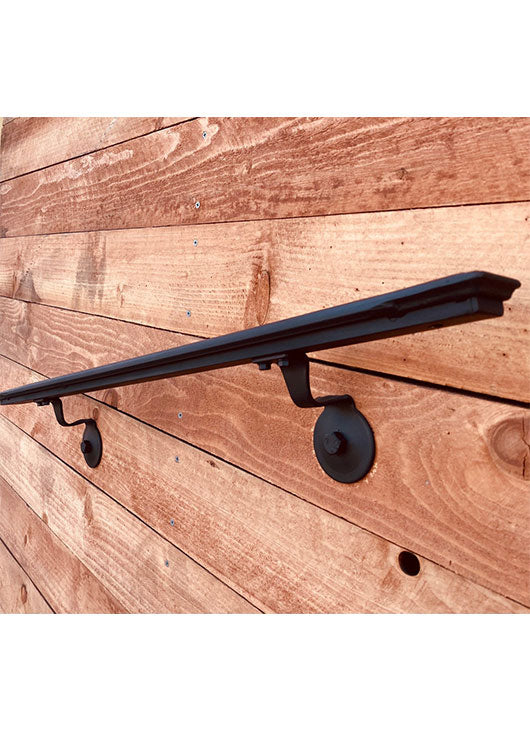 Metal Handrails, 2" Molding Cap, Flat Black, Straight Cut