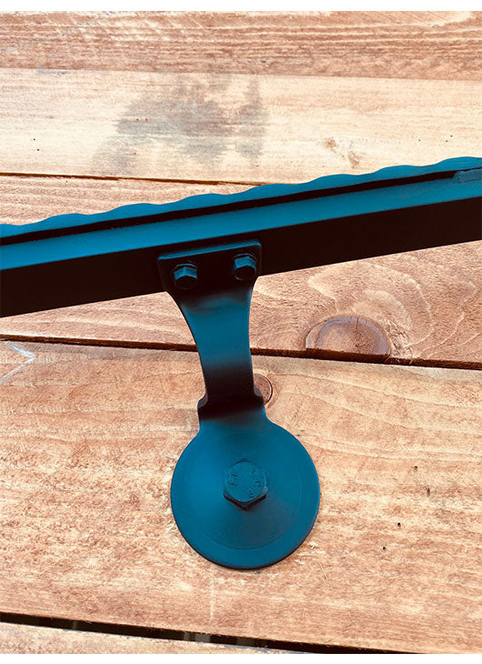 Metal Handrails, 1.5" Hammered/Engraved, Straight Cut, Flat Black