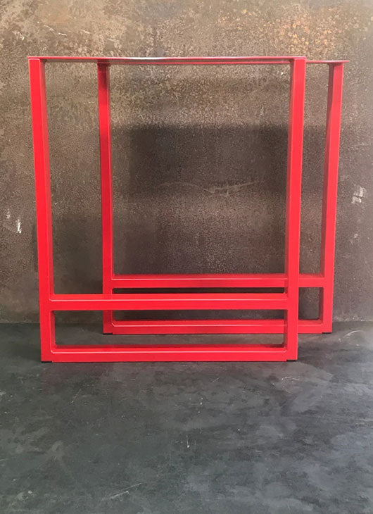 Metal Table Legs, 2x1 Double U Red (Set of 2)
