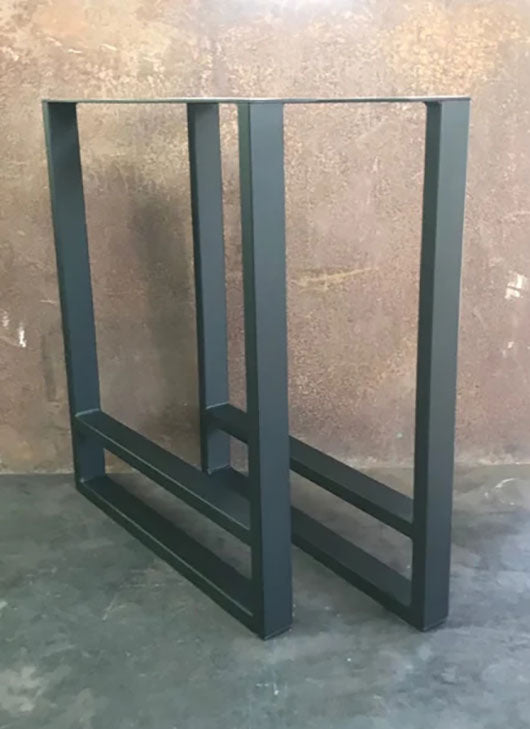 Metal Table Legs, 2x1 Double U Flat Black (Set of 2)
