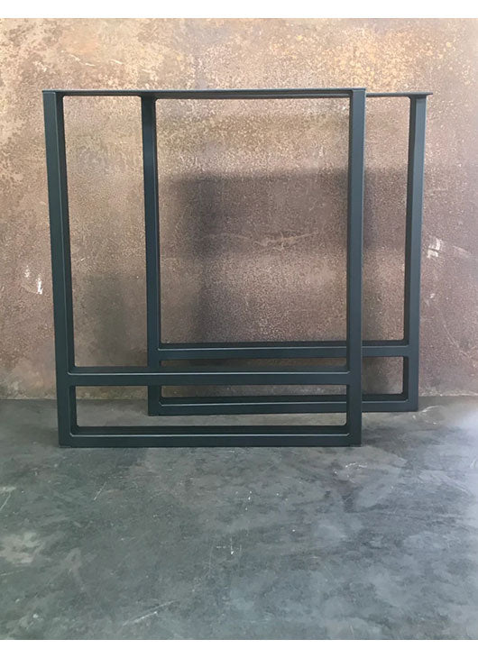 Metal Table Legs, 2x1 Double U Flat Black (Set of 2)