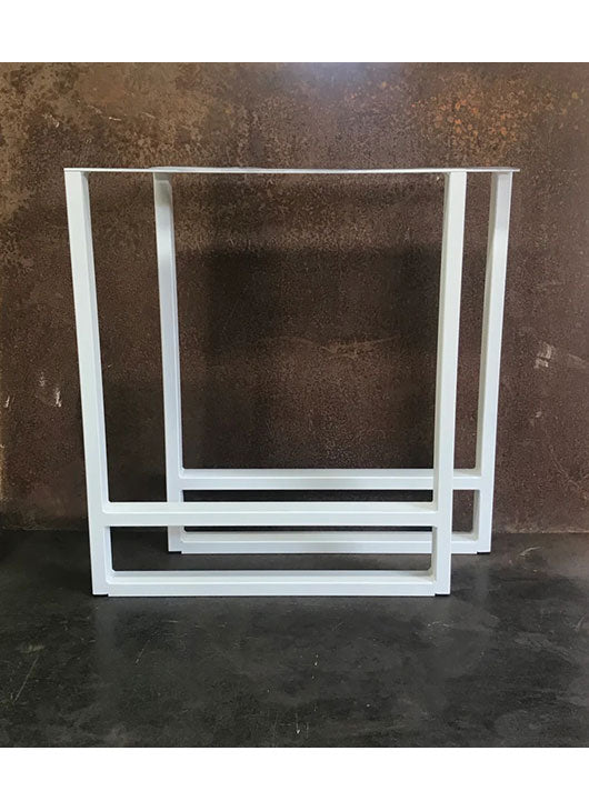 Metal Table Legs, 2x1 Double U Flat White (Set of 2)