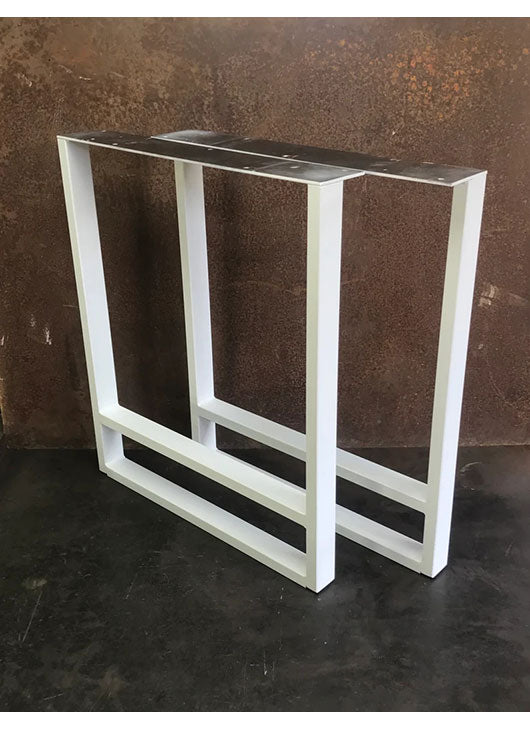 Metal Table Legs, 2x1 Double U Flat White (Set of 2)