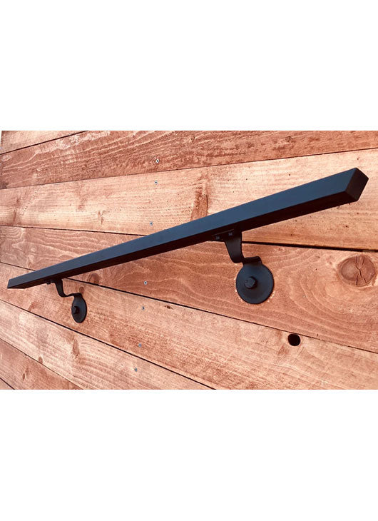 2x1, Metal Handrails, Flat Black, Angle Cut