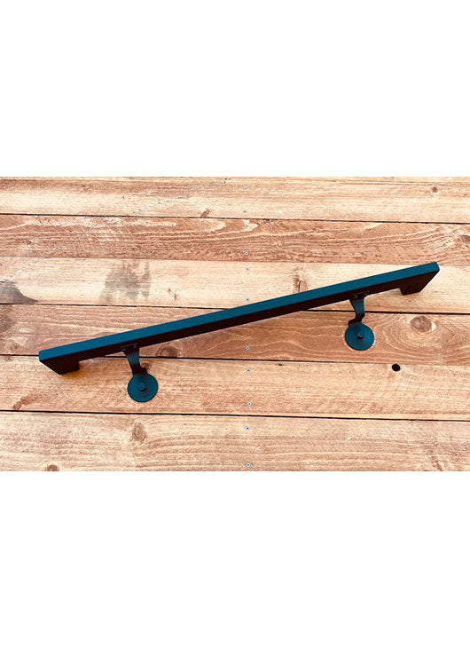 2x1, Metal Handrails, Flat Black, with Wall Return