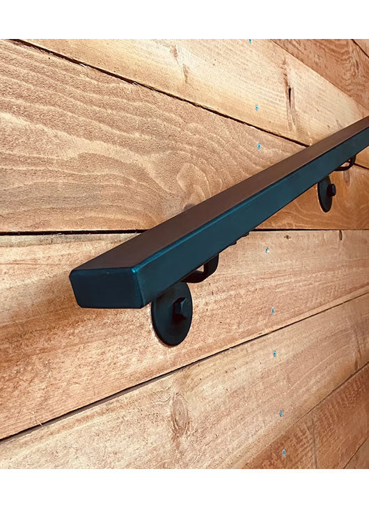 black handrails for stairs