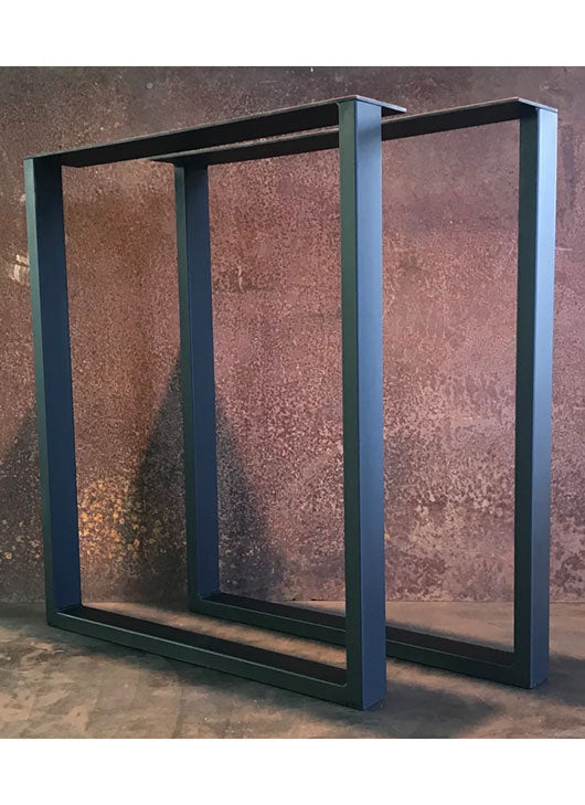 Metal Table Legs, 2x1 U Flat Black (Set of 2)