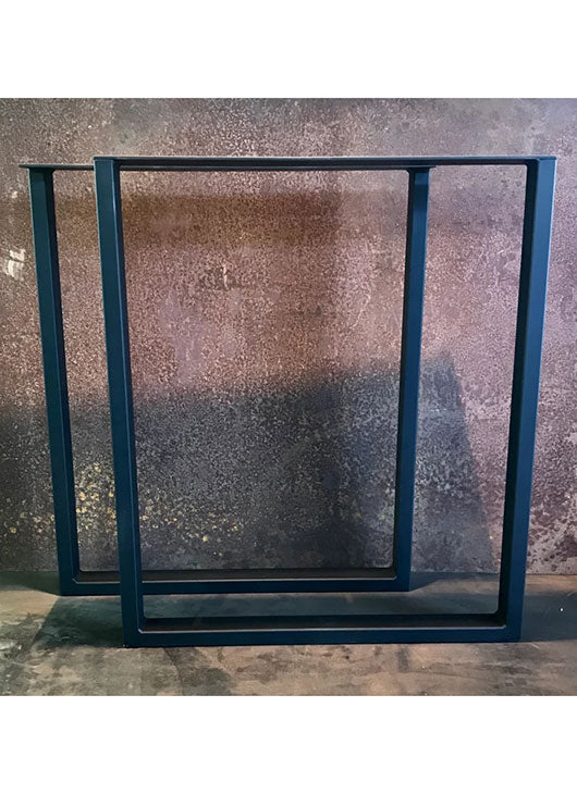 Metal Table Legs, 2x1 U Flat Black (Set of 2)