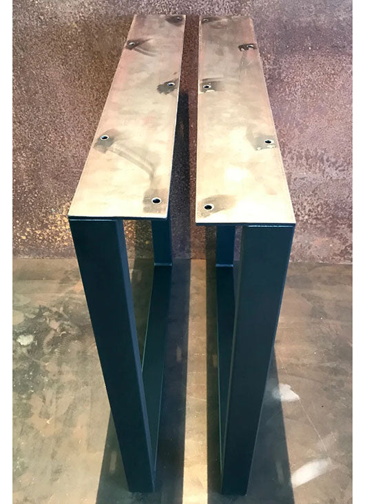 Metal Table Legs, 2x1 U Flat Black (Set of 2)