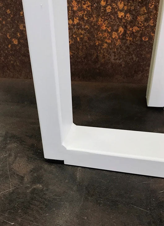 Metal Table Legs, 2x1 U Flat White (Set of 2)