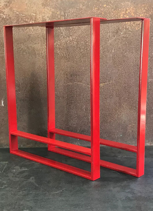 Metal Table Legs, 2x1/2 U Double Red (Set of 2)