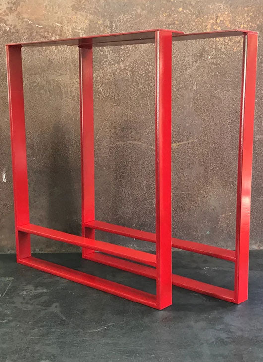 Metal Table Legs, 2x1/2 Double U Red (Set of 2)