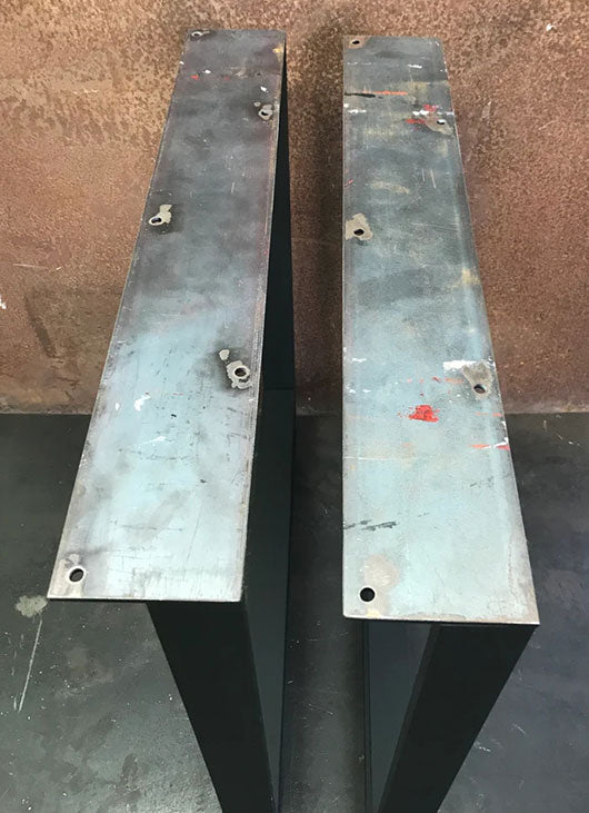 Metal Table Legs, 2x1/2 Double U Flat Black (Set of 2)