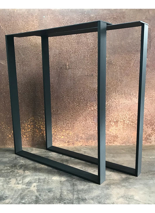 Metal Table Legs, 2x1/2 U Flat Black (Set of 2)