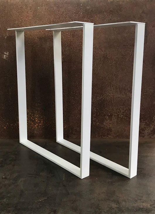 Metal Table Legs, 2x1/2 U Flat White (Set of 2)