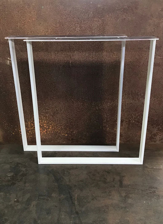 Metal Table Legs, 2x1/2 U Flat White (Set of 2)