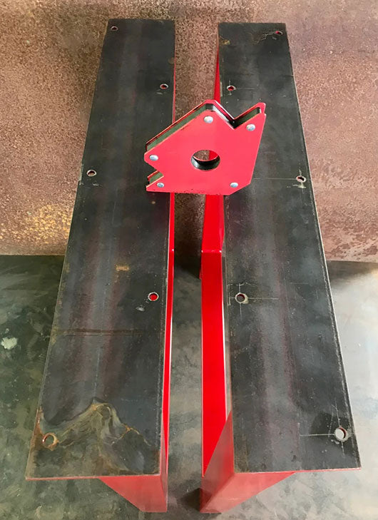Metal Table Base, 2x2 H Red (Set of 2)