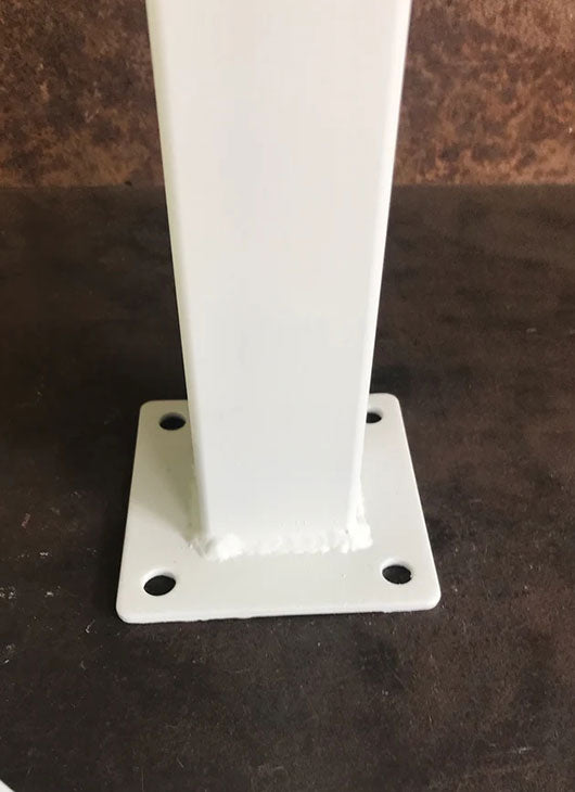 Metal Table Legs, 2x2 Single Post, Flat White (Set of 4)