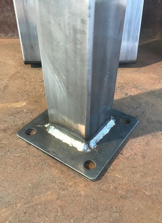 Metal Table Legs, 2x2 Single Post, Raw (Set of 4)