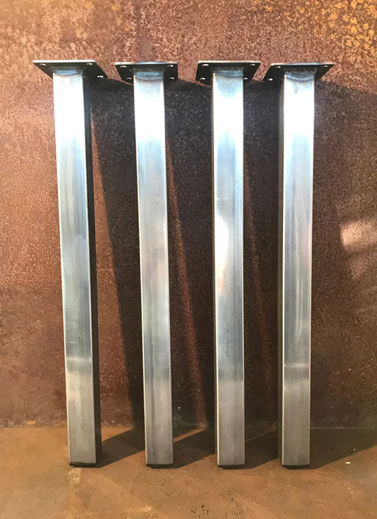 Metal Table Legs, 2x2 Single Post, Raw (Set of 4)
