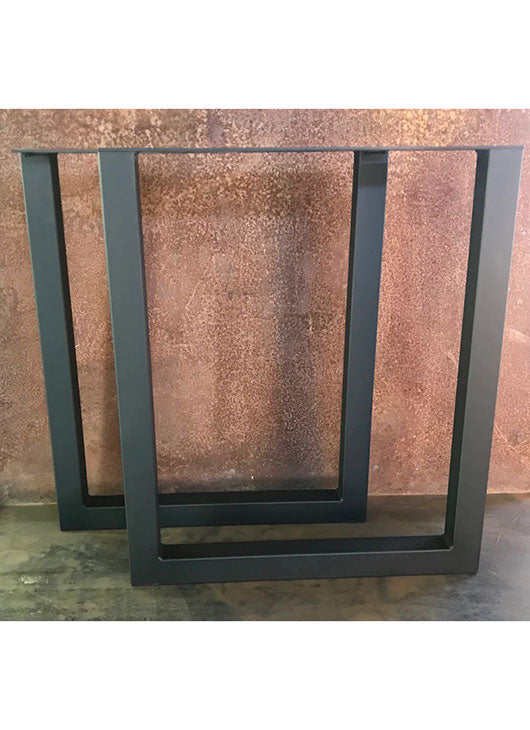 Metal Table Legs, 2x2 U Flat Black (Set of 2)