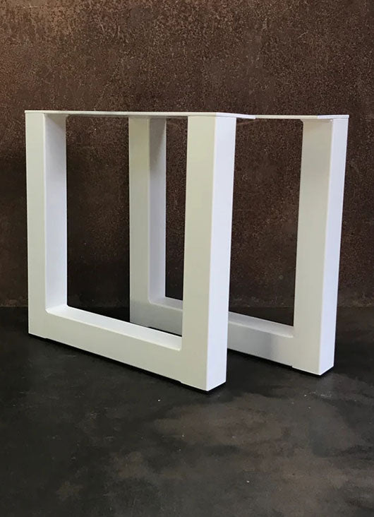 Metal Table Legs, 2x2 U Flat White (Set of 2)