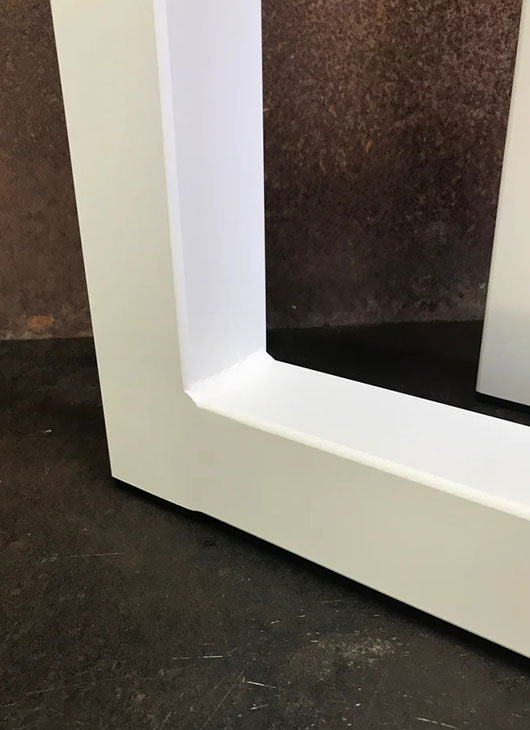 Metal Table Legs, 2x2 U Flat White (Set of 2)