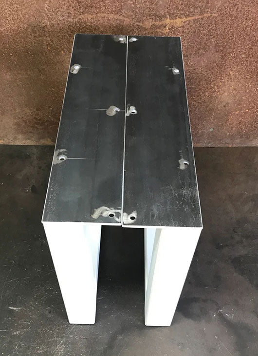 Metal Table Legs, 2x2 U Flat White (Set of 2)