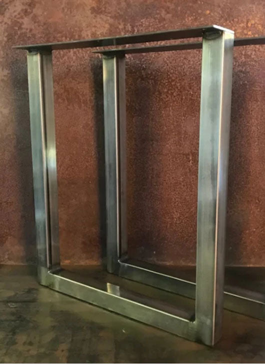 Metal Table Legs, 2x2 U Raw (Set of 2)