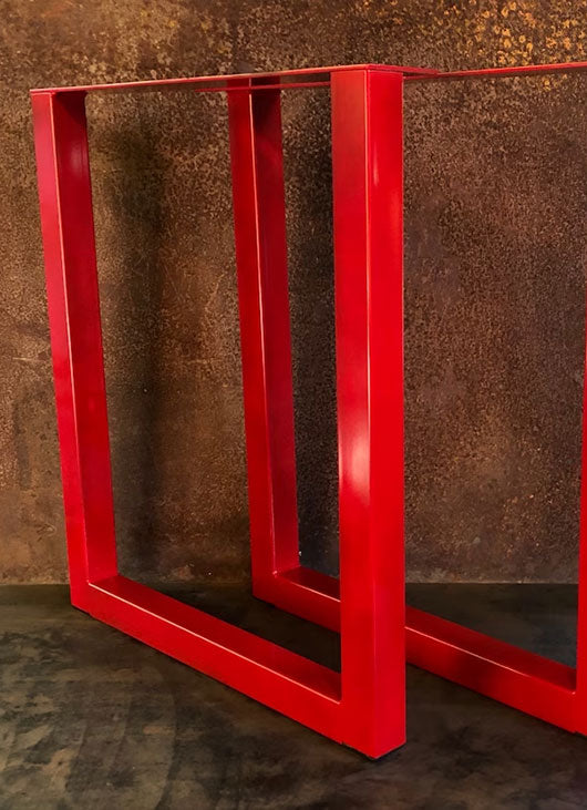 Metal Table Legs, 2x2 U Red (Set of 2)