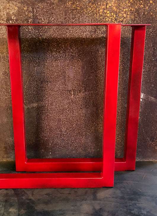 Metal Table Legs, 2x2 U Red (Set of 2)