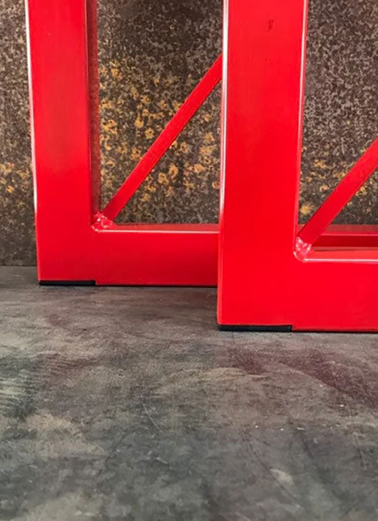Metal Table Legs, 2x2 U w/ X Red (Set of 2)